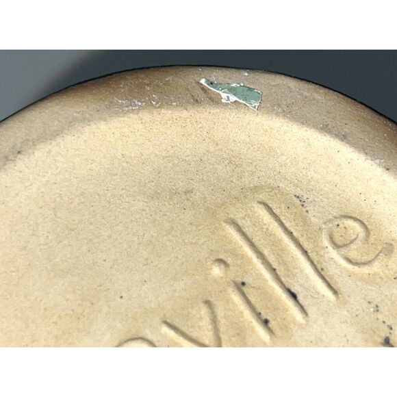 Roseville Pottery Reproduction Blue Rose Floral Flower Double Handle 6"x 5" Vase - Picture 8 of 8